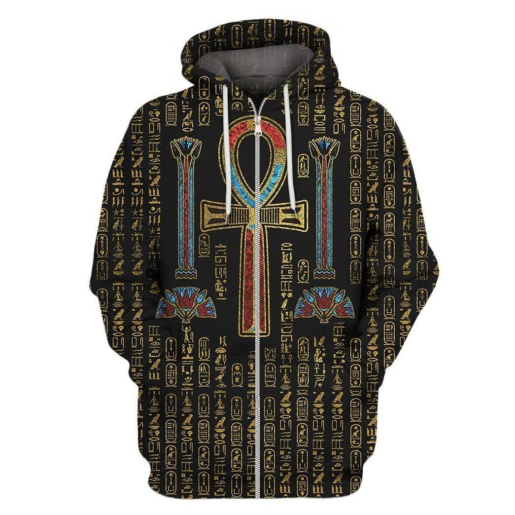 Egyptian Ankh Cross Hoodie For Faith Centered Activities Weekend Travel And Gift Giving