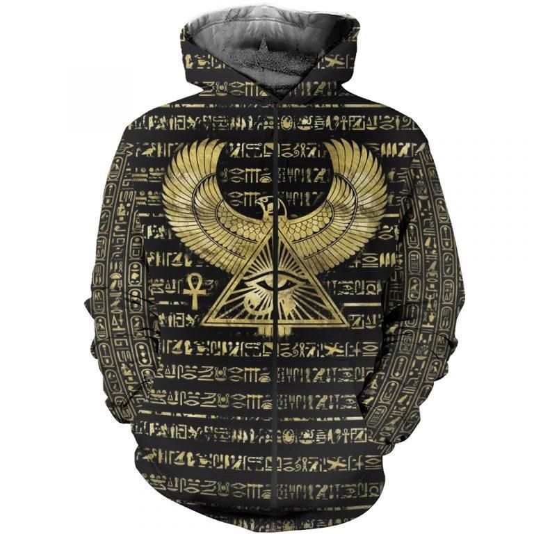Eye Horus Hieroglyphs Hoodie For Mythic Artwork Casual Events And Everyday Comfort