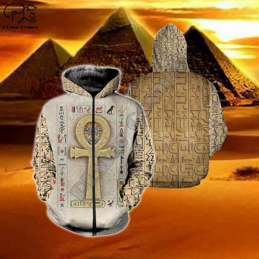 Egyptian Ankh Symbol Hoodie For Casual Outfits Outdoor Trips And Comfortable Layering