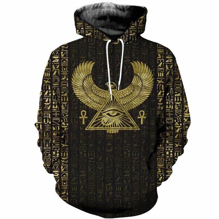 Eye Horus Hieroglyphs Hoodie For Mythology Enthusiasts Casual Outfits And Thoughtful Gifting
