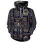 Egyptian Hieroglyphs Deities Hoodie For Relaxed Streetwear Weekend Travel And Everyday Style
