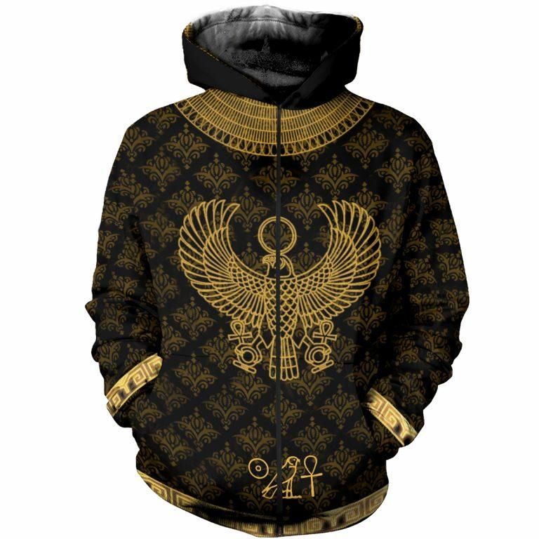 Egyptian Horus God Hoodie For Community Gatherings Seasonal Outings And Relaxed Comfort