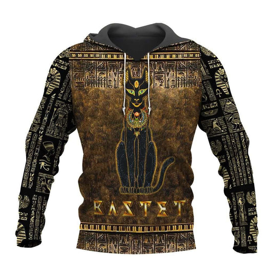 Egyptian Bastet Goddess Hoodie For Egyptian Themes Weekend Travel And Comfortable Layering