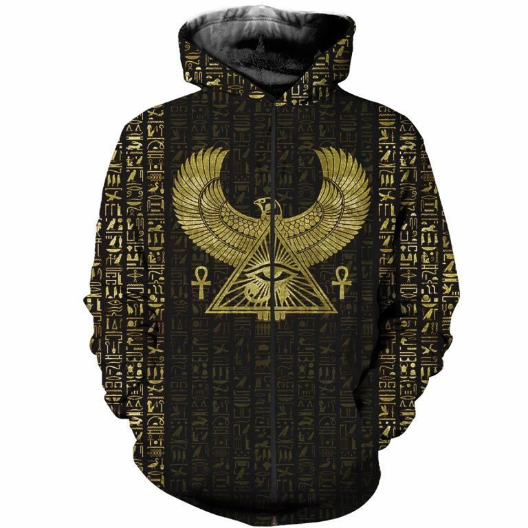 Eye Horus Hieroglyphs Hoodie For Mythology Enthusiasts Casual Outfits And Thoughtful Gifting