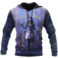 Blue Anubis Face Egypt Hoodie For Egyptian Art Lovers Weekend Adventures And Comfortable Wear