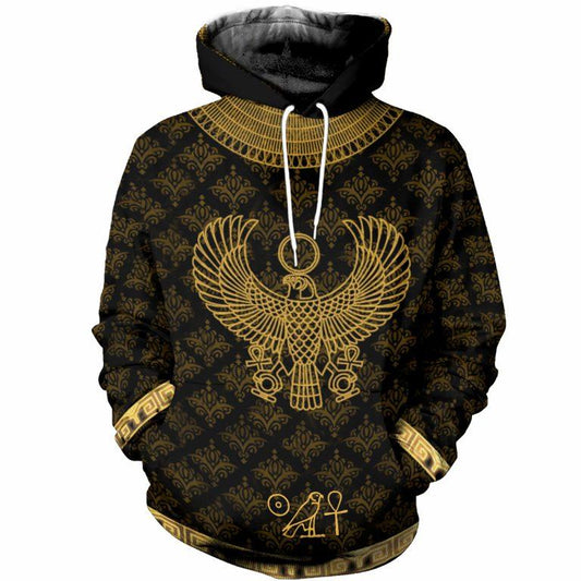 Egyptian Horus God Hoodie For Community Gatherings Seasonal Outings And Relaxed Comfort