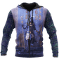 Blue Anubis Face Egypt Hoodie For Egyptian Art Lovers Weekend Adventures And Comfortable Wear