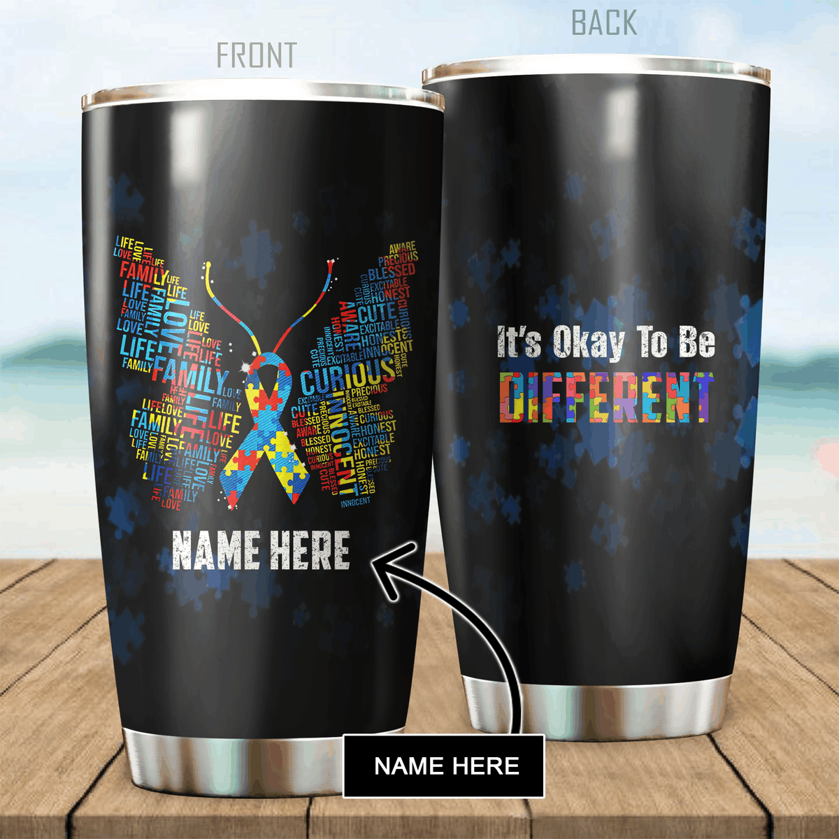 Autism Awareness Personalized 20 Oz Tumbler For Coffee Travel And Daily Drinks