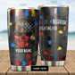 Autism Warrior Fighting For My Son Personalized 20 Oz Tumbler For Coffee Travel And Daily Drinks
