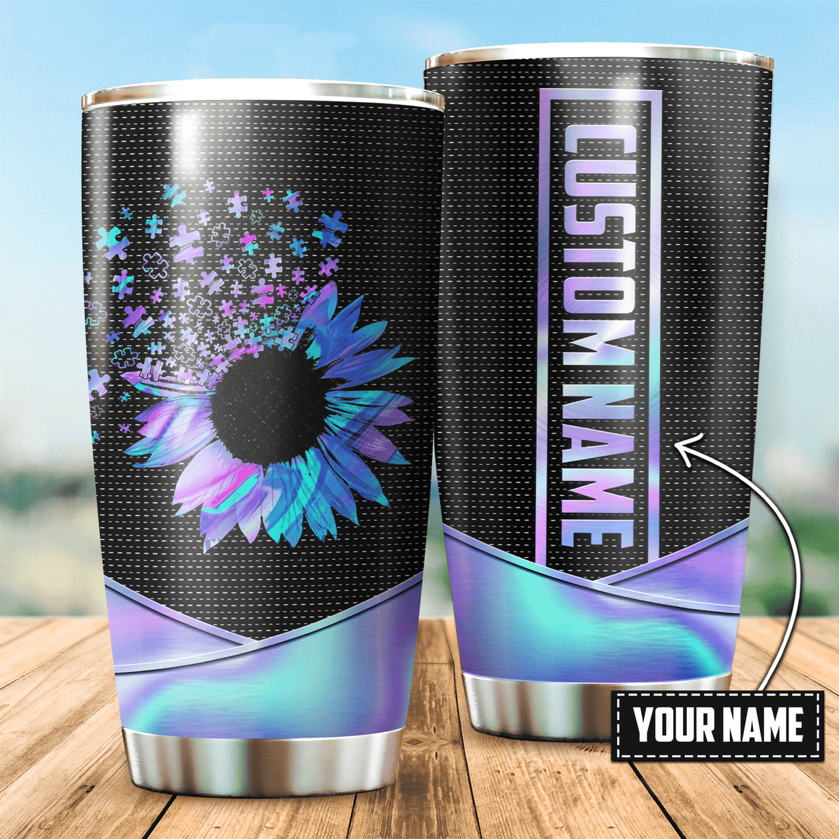 Autism Awareness Blue Personalized 20 Oz Tumbler For Coffee Travel And Daily Drinks