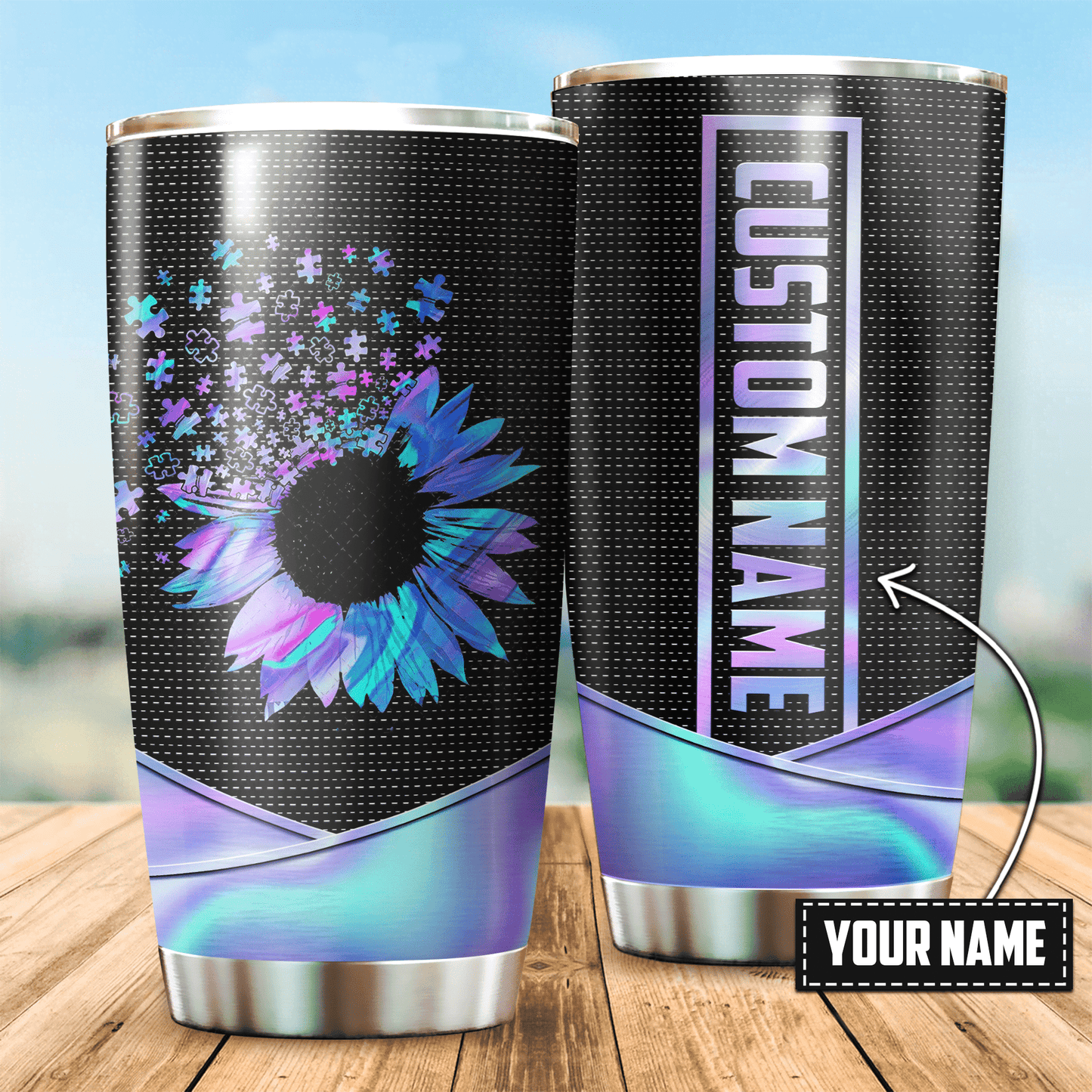 Autism Awareness Blue Personalized 20 Oz Tumbler For Coffee Travel And Daily Drinks