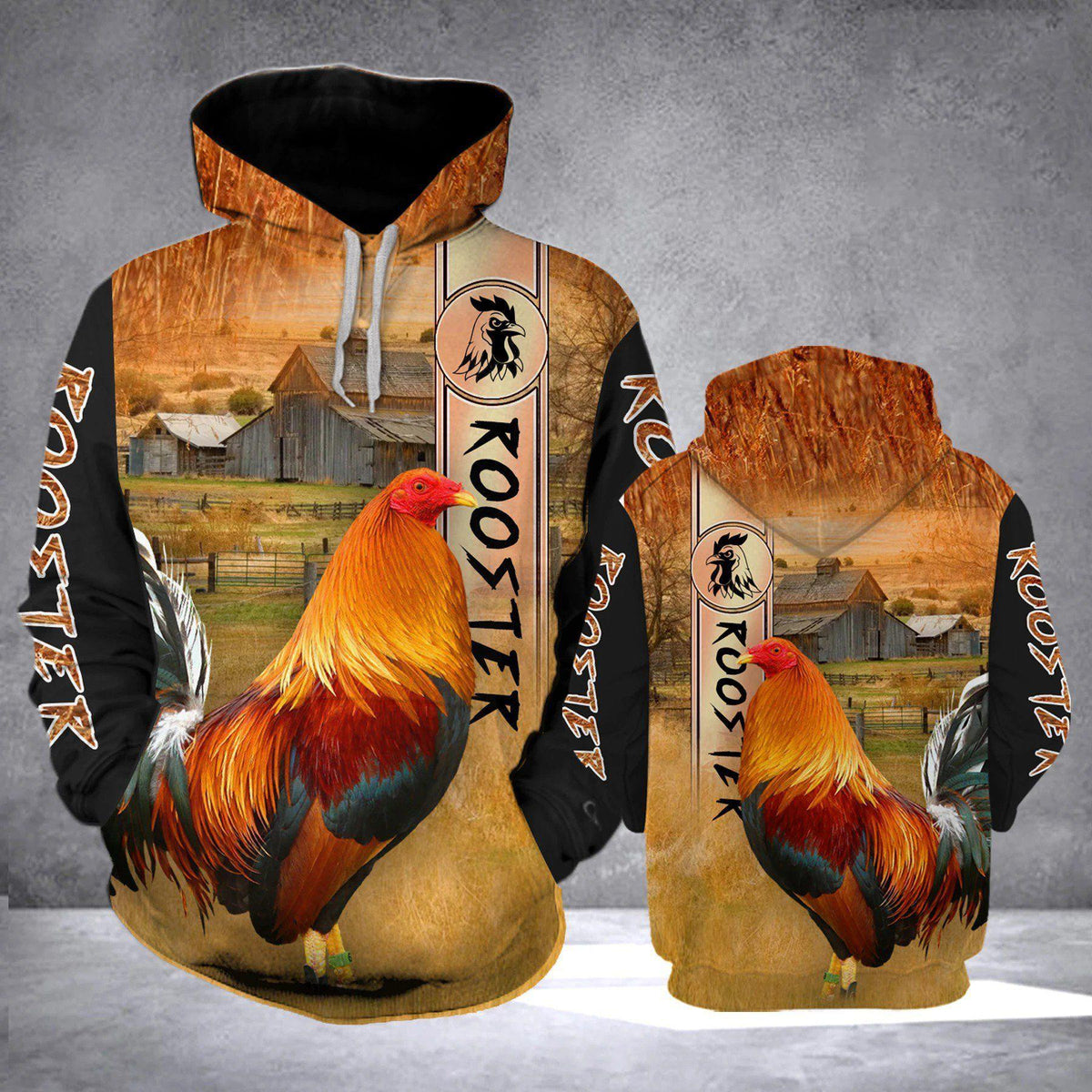 Orange Rooster Color Hoodie For Farmhouse Inspired Outfits Weekend Travel And Thoughtful Gifts