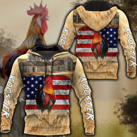 Vibrant Rooster Hoodie For Country Enthusiasts Outdoor Activities And Gifting