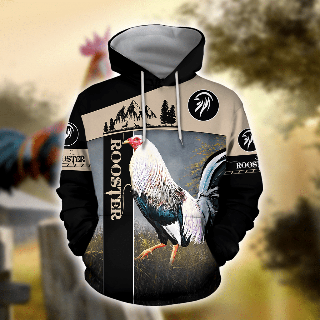 Expressive Rooster Hoodie For Rustic Casual Looks Seasonal Events And Gift Ideas