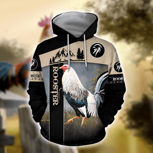 Expressive Rooster Hoodie For Rustic Casual Looks Seasonal Events And Gift Ideas