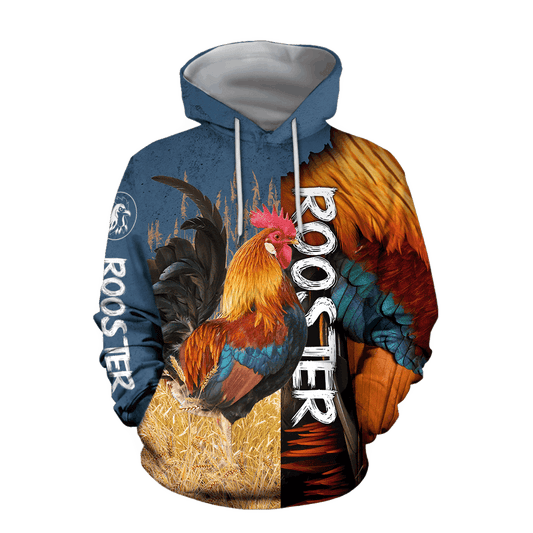 Distinctive Rooster Hoodie For Rural Outings Casual Layering And Relaxed Daily Style