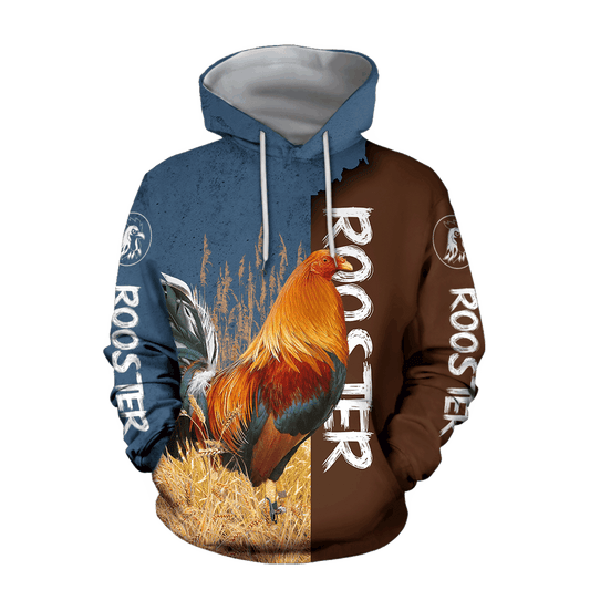 Detailed Rooster Hoodie For Farm Lovers Outdoor Trips And Comfortable Casual Style