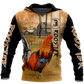 Vibrant Rooster Hoodie For Rustic Adventures Seasonal Travel And Gift Giving