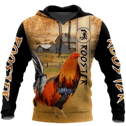 Vibrant Rooster Hoodie For Rustic Adventures Seasonal Travel And Gift Giving