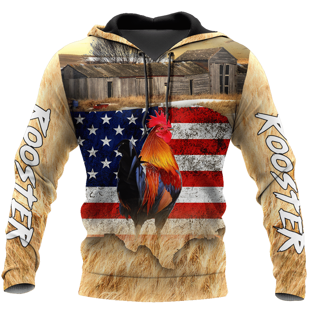 Vibrant Rooster Hoodie For Country Enthusiasts Outdoor Activities And Gifting