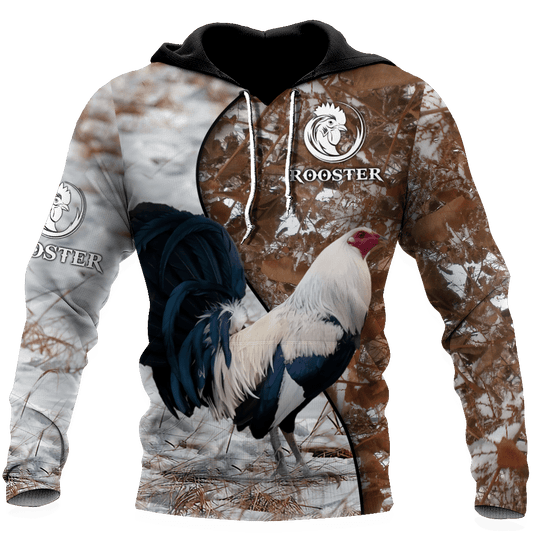 Rooster Hoodie For Rural Outings Casual Layering And Relaxed Daily Style