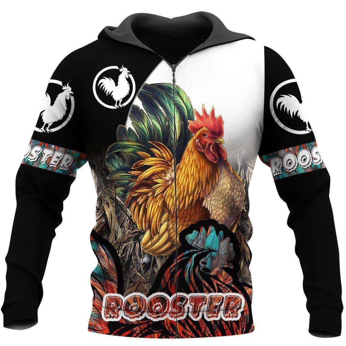 Rooster Hoodie For Country Events Daily Outfits And Relaxed Streetwear