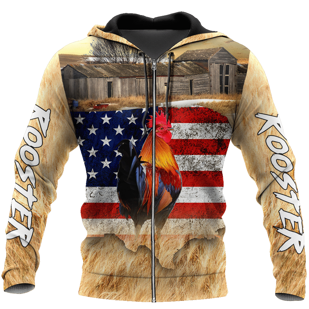 Vibrant Rooster Hoodie For Country Enthusiasts Outdoor Activities And Gifting