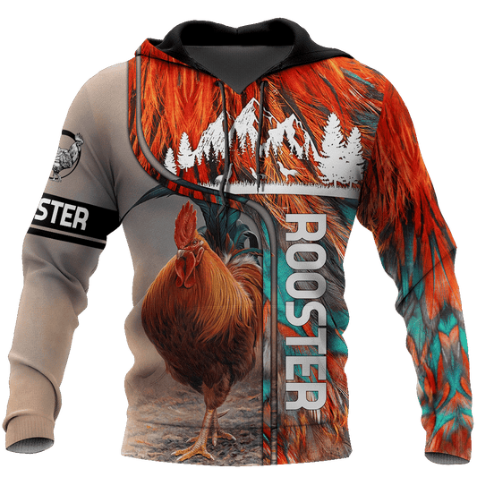 Bold Rooster Hoodie For Farmhouse Casual Wear Country Travel And Everyday Comfort