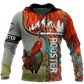 Rooster Hoodie For Farmhouse Casual Wear Country Travel And Everyday Comfort