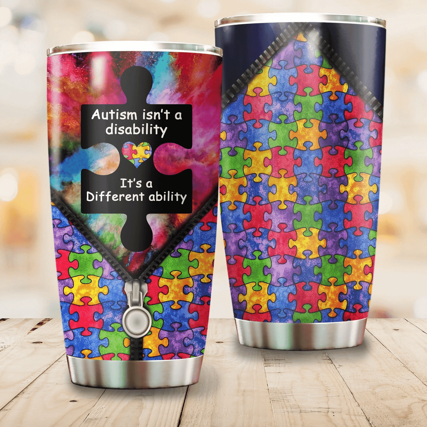 Autism Isn't A Disability It's A Different Ability 20 Oz Tumbler For Coffee Travel And Daily Drinks