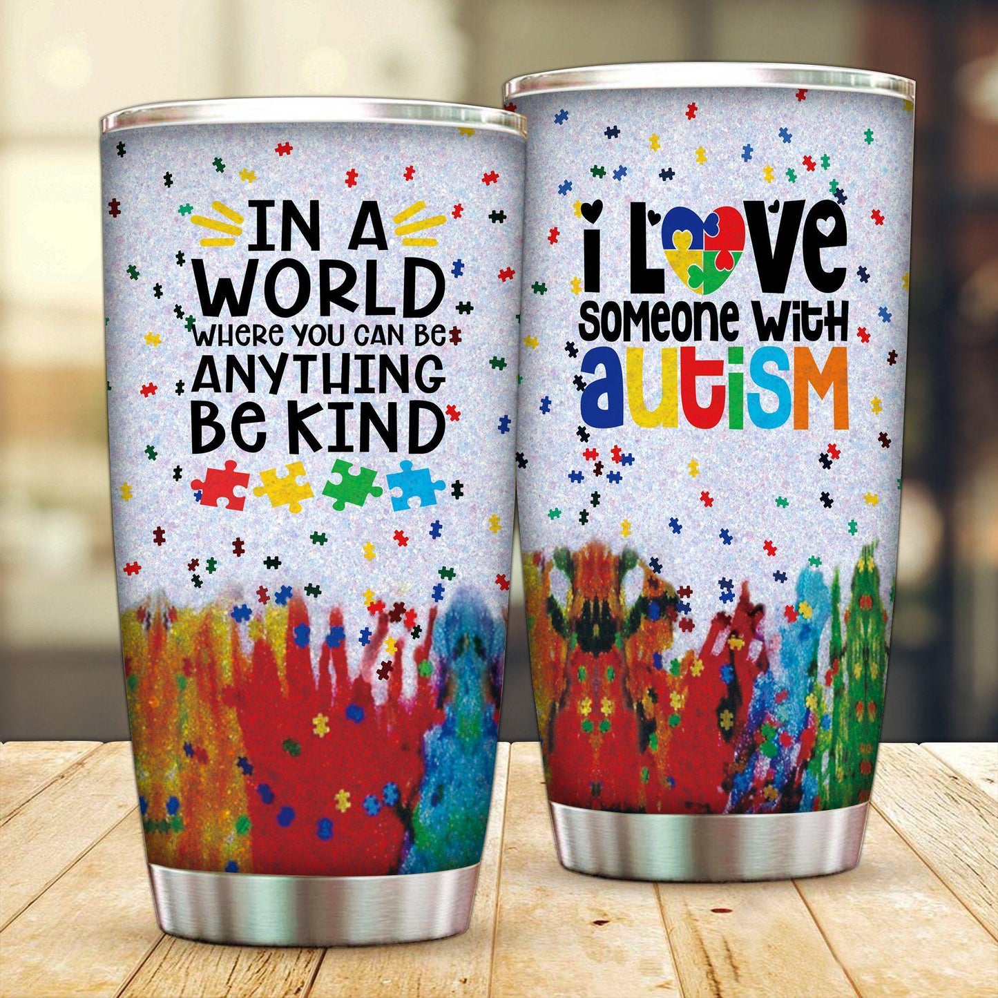 Autism I Love Someone With Autism 20 Oz Tumbler For Coffee Travel And Daily Drinks