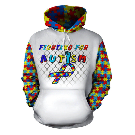 Fighting Autism Hoodie For Supportive Everyday Style Seasonal Events And Gifting