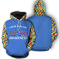 Blue Wear Autism Awareness Hoodie For Awareness Occasions Comfortable Layering And Gift Ideas