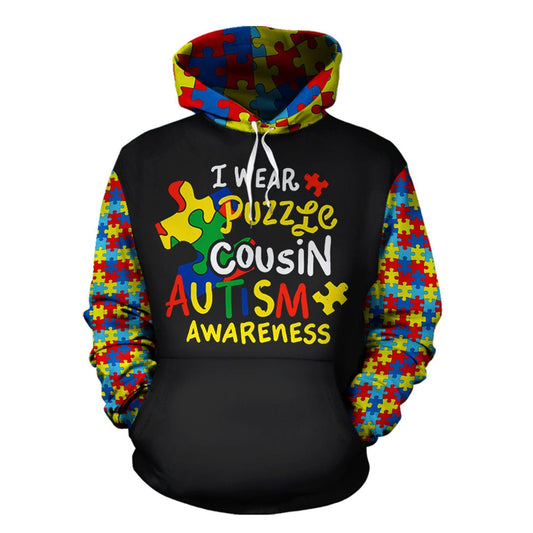 Cousin Autism Awareness Puzzle Hoodie For Supportive Everyday Style Seasonal Events And Gifting