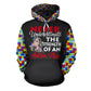 Autism Ribbon Hoodie For Advocacy Activities Daily Wear And Encouraging Messages