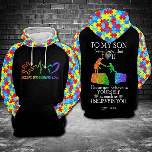 Son Autism Message Hoodie For Support Events Everyday Outfits And Positive Expression