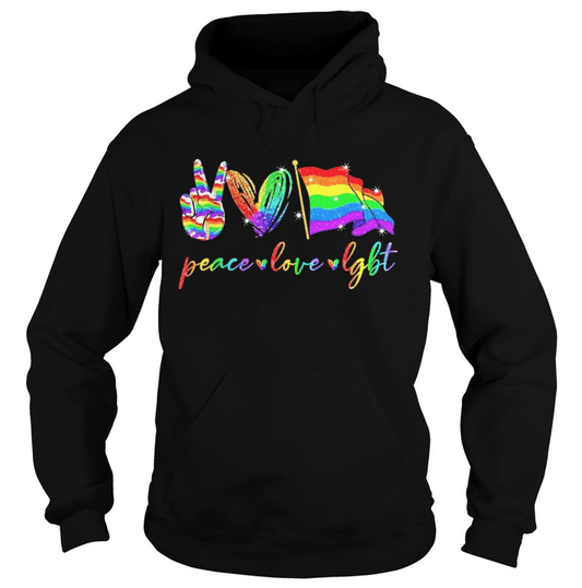 Peace Love Pride Hoodie For Pride Celebrations Travel Adventures And Casual Outfits