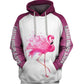 Flamingo Ribbon Breast Cancer Awareness Hoodie For Awareness Campaigns Comfortable Wear And Supportive Gifting