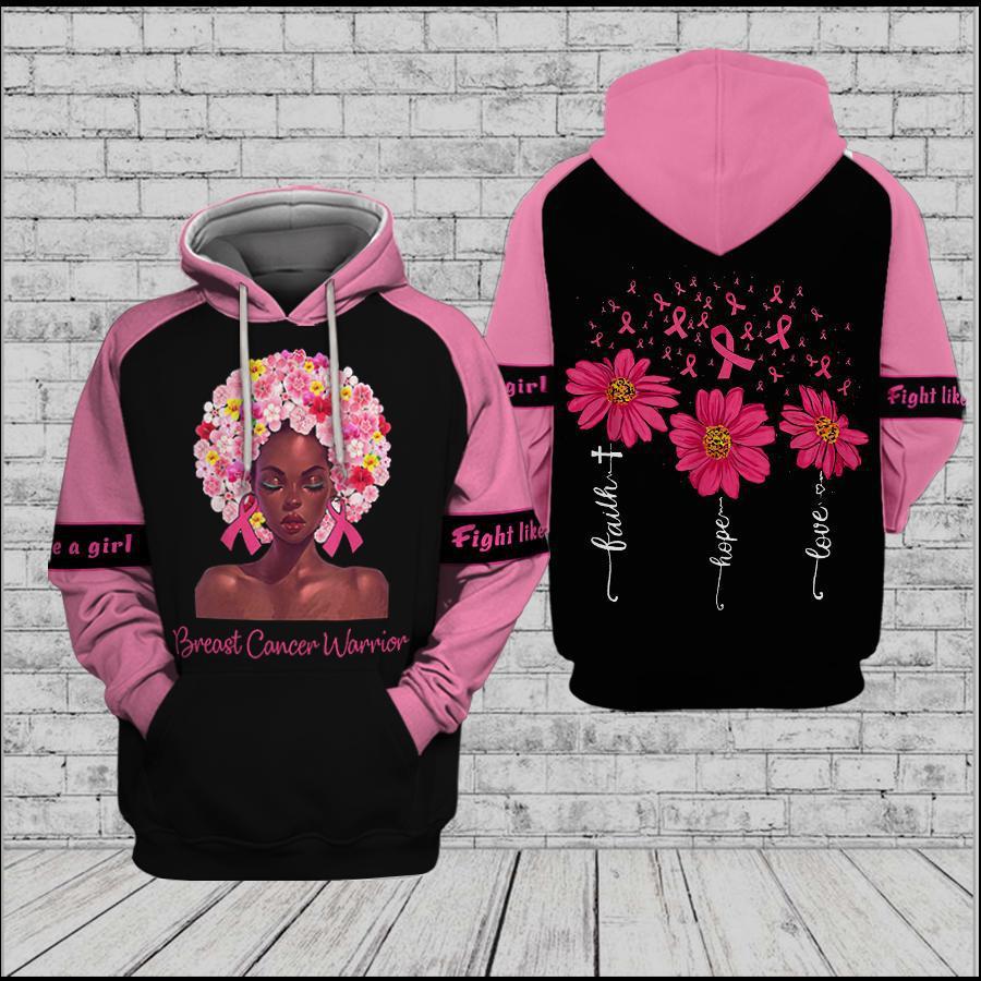 Faith Hope Love Breast Cancer Warrior Hoodie For Advocacy Activities Daily Wear And Encouraging Messages