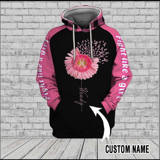 Breast Cancer Awareness Daisy Flower Hoodie For Community Gatherings Casual Wear And Meaningful Support