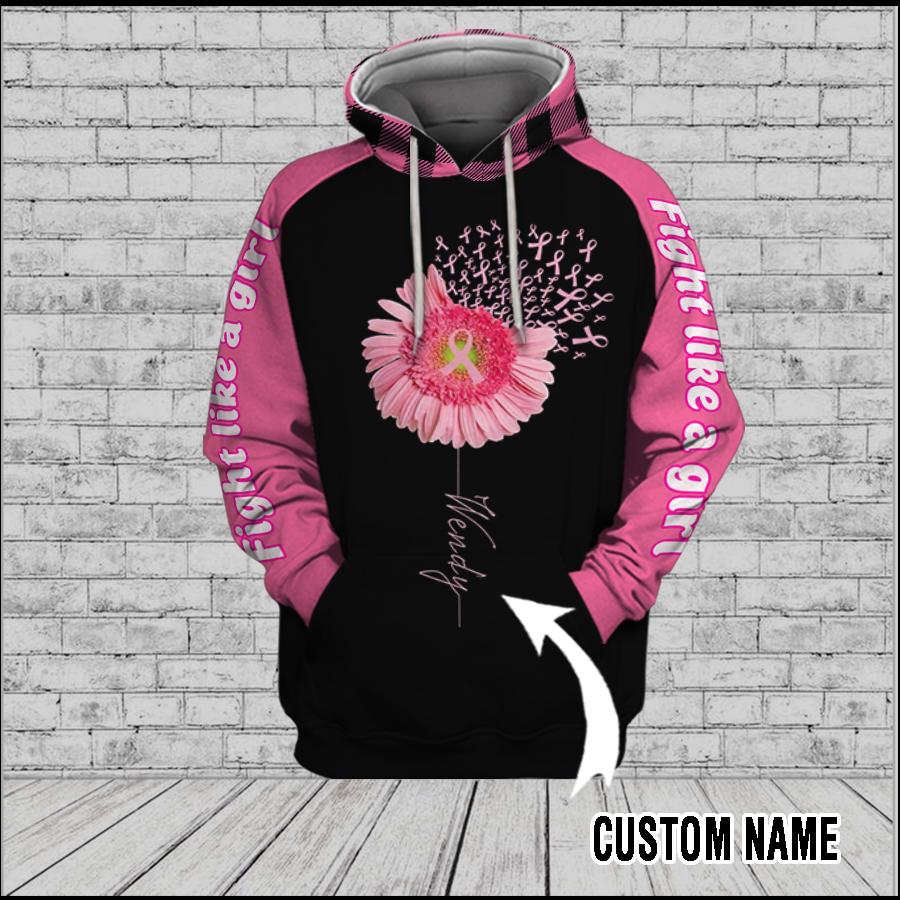Pink Daisy Flower Ribbon Breast Cancer Awareness Hoodie For Supportive Everyday Style Seasonal Events And Gifting