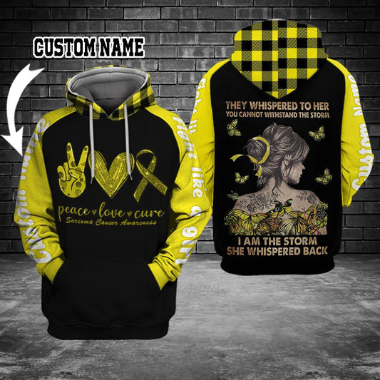 Sarcoma Awareness Strength Hoodie For Advocacy Activities Daily Wear And Encouraging Messages