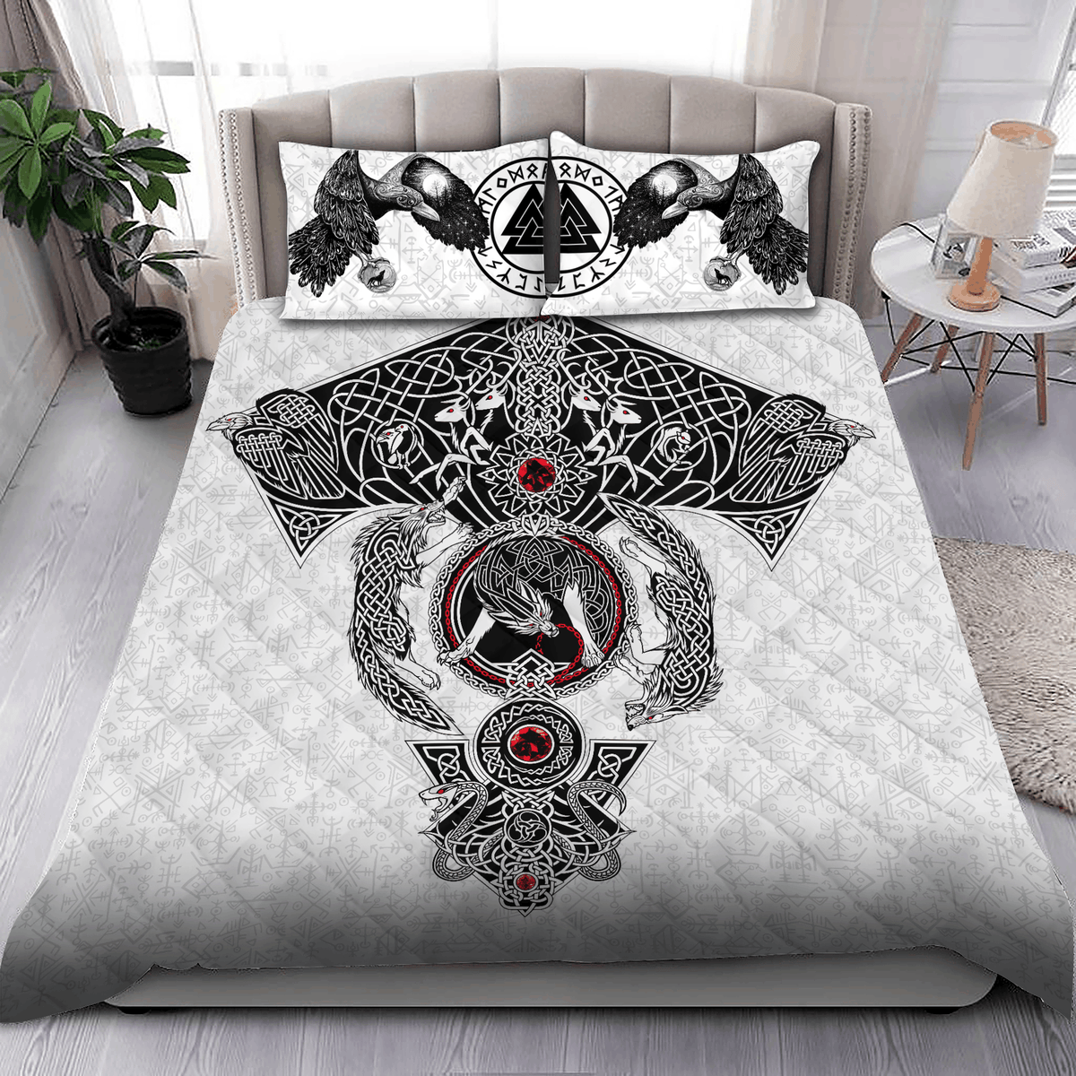 Viking Norse Warrior Bedding Cover For Norse Bedroom Decor