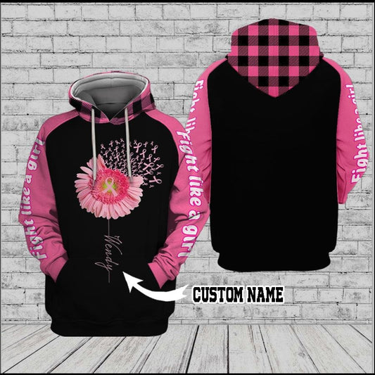 Pink Breast Cancer Awareness Daisy Ribbon Hoodie For Awareness Events Everyday Support And Thoughtful Gifting
