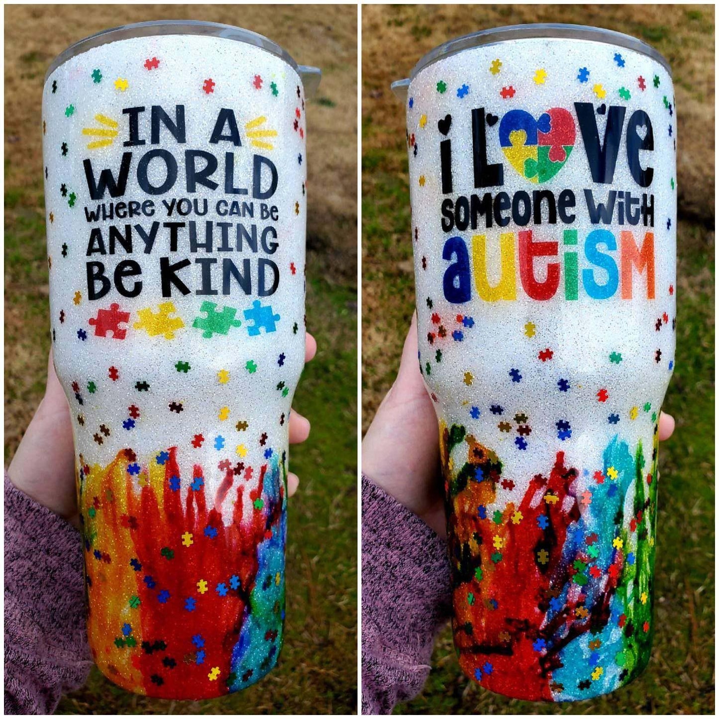 Autism Stronger Together 20 Oz Tumbler For Coffee Travel And Daily Drinks