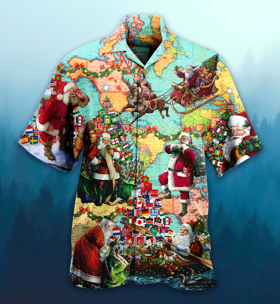 Chirstmas Santa Hawaiian Shirt For Poolside Relaxation And Sunny Getaways
