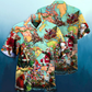 Chirstmas Santa Hawaiian Shirt Pattern View For Lightweight Everyday Style