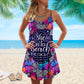 Beach Girl V-Neck Sleeveless Cami Dress For Coastal Travel And Relaxed Summer Wear
