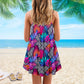 Beach All She Does Is Beach V-Neck Sleeveless Cami Dress For Beach Festivals And Comfortable Summer Outfits