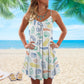 Beach V-Neck Sleeveless Cami Dress For Beach Trips And Resort Vacations
